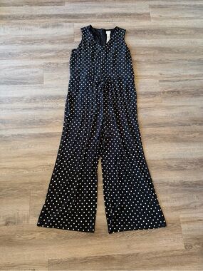 Chicos Black and White Polka Dot Jumpsuit 3 (XL)
